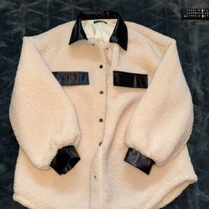 Stylish Cream and Black Women's Jacket